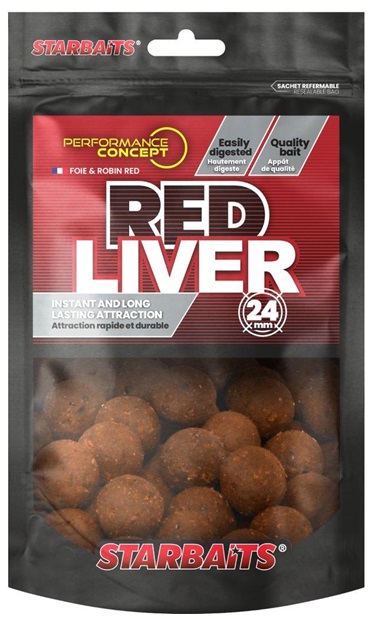 Starbaits boilie red liver 200 g - 24 mm