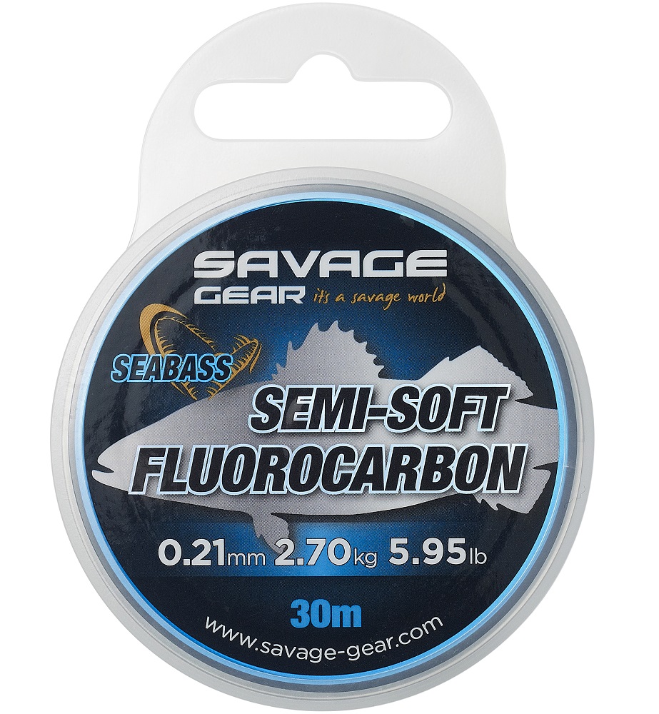 Savage gear fluorocarbon semi soft seabass clear 30 m - 0,21 mm 2,7 kg