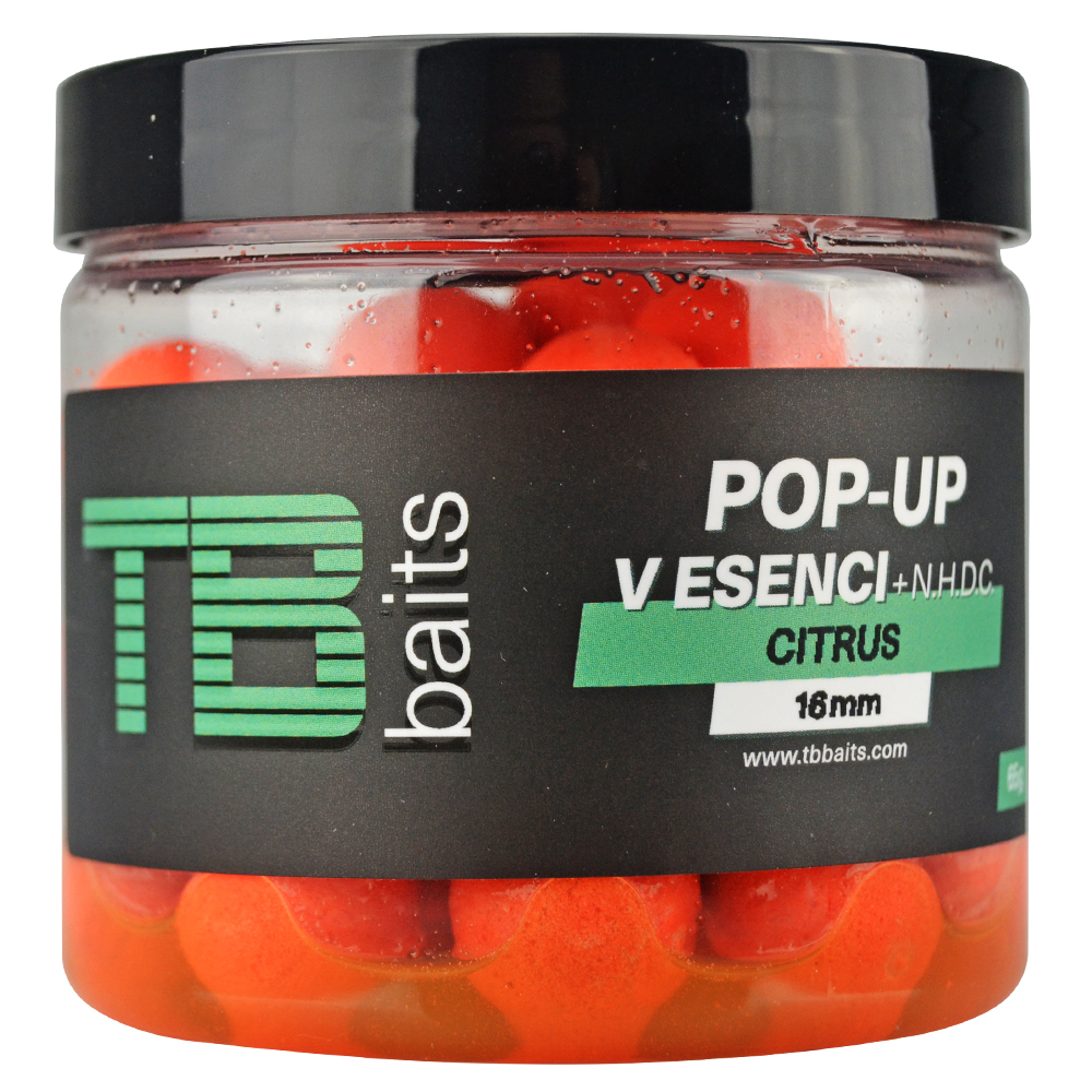 Tb baits plávajúce boilie pop-up orange citrus + nhdc 65 g-12 mm