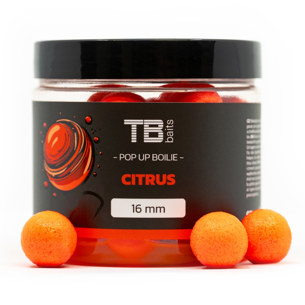 E-shop Tb baits plávajúce boilie pop-up orange citrus + nhdc 65 g-12 mm