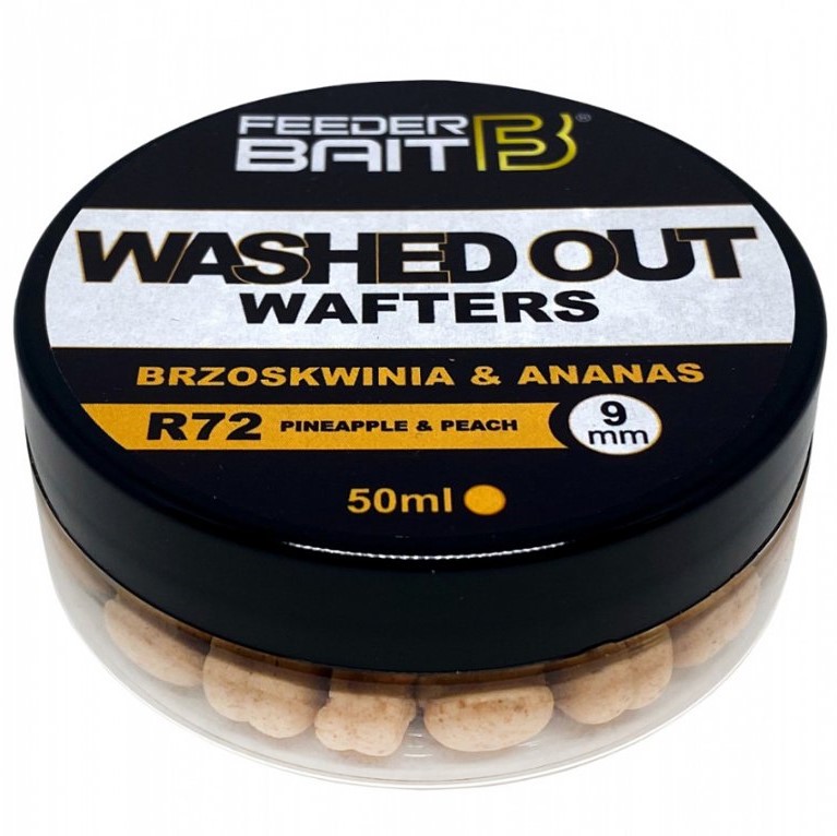 Feederbait washed out wafters 9 mm - r72- broskyňa/ananas