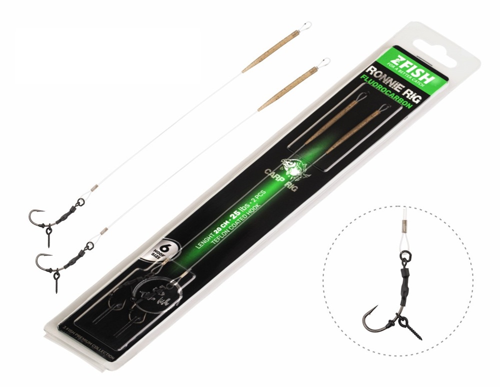 E-shop Zfish náväzec fluorocarbon ronnie rig 20 cm - veľkosť háčika 4