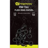 RidgeMonkey Obratlík RM-Tec Flexi Ring Swivel 10 ks - Veľkosť 11