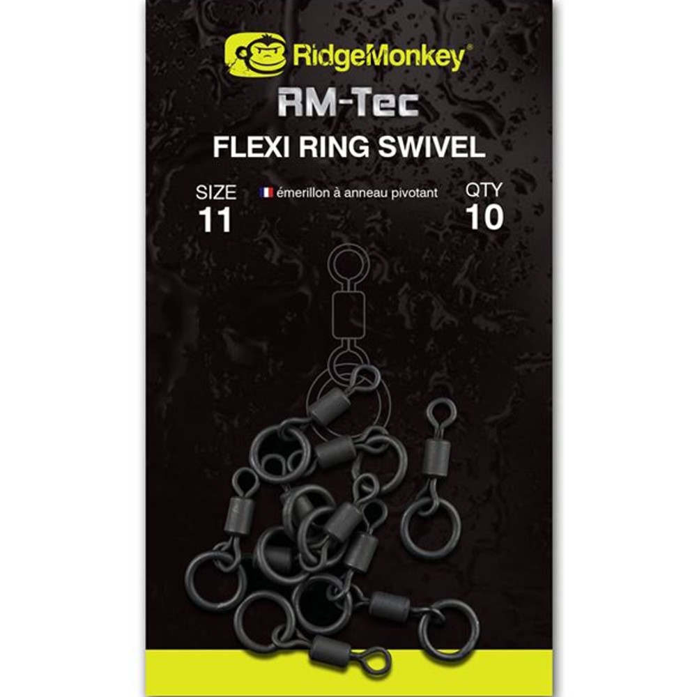 Ridgemonkey obratlík rm-tec flexi ring swivel 10 ks - veľkosť 11