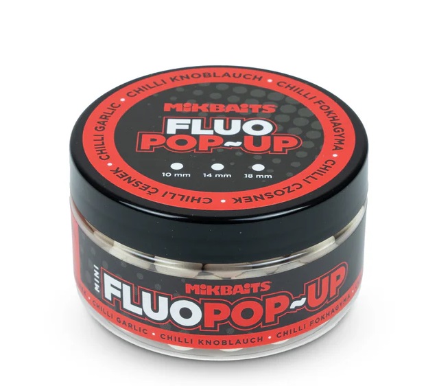 E-shop Mikbaits mini plávajúce boilie fluo 100 ml 10 mm - chilli cesnak