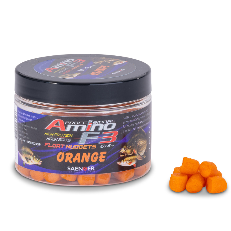E-shop Saenger pávajúce nugetky amino f-3 mini 8x6 mm 50 g - pomaranč