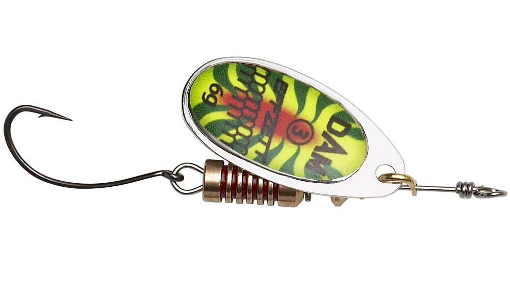 Dam blyskáč effzett spinner with single hooks sinking firetiger uv - 3 6 g