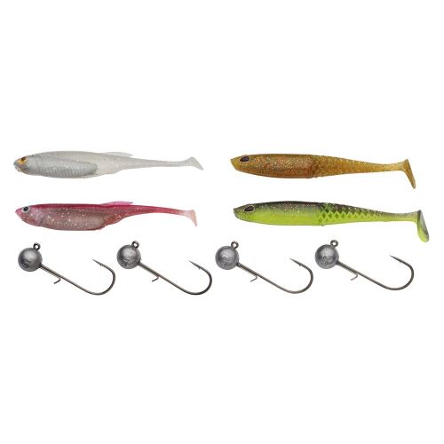 Berkley Sada Nástrah a Jigových Hlavičiek Powerbait Perch Jig Pro Pack Dark Water 8 ks 7,5 + 8 cm 5 g