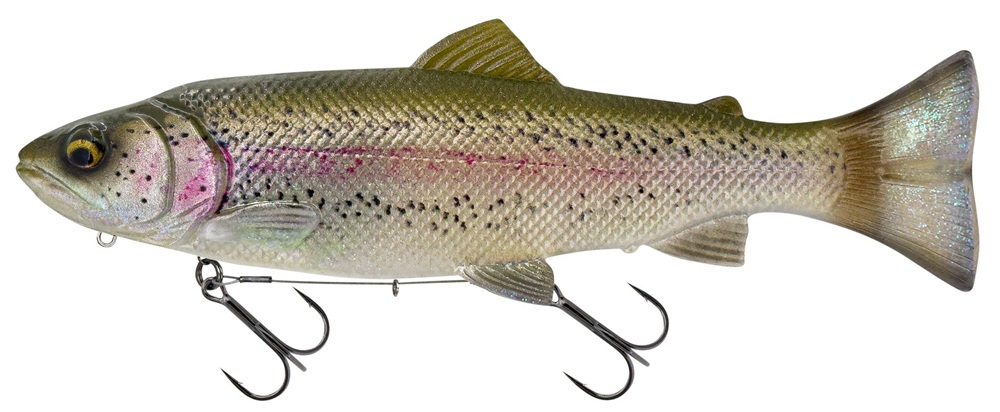 Savage gear gumová nástraha 3d line thru pulsetail trout slow sinking clear rainbow trout - 20 cm 102 g
