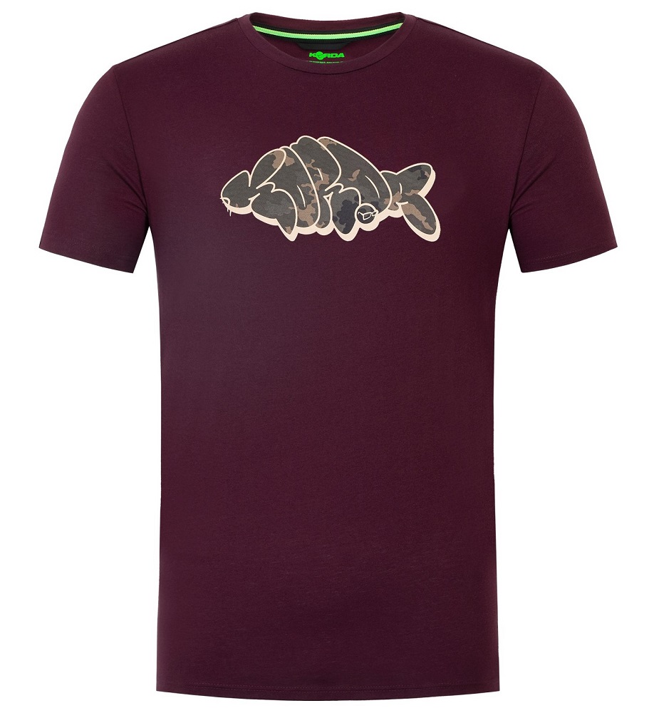 Korda tričko outline tee burgundy - xl