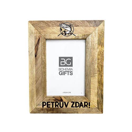 BG Drevený Fotorámik Na Fotografiu 13x18 cm - Pre Rybárov