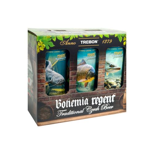 Bohemia Regent Pivo Darčekový Kartón Drevený Vodná Ríša 6x 0,5 l