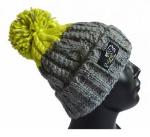 R-spekt Čiapka Maxi PomPom Beanie Šedý Citron
