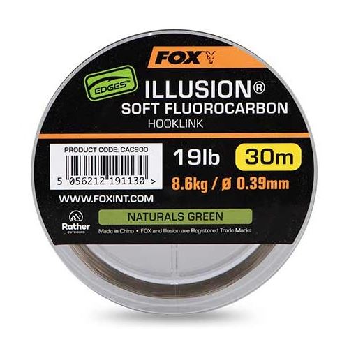 Fox Fluorocarbon Edges Illusion Soft Hooklink Naturals Green 30 m